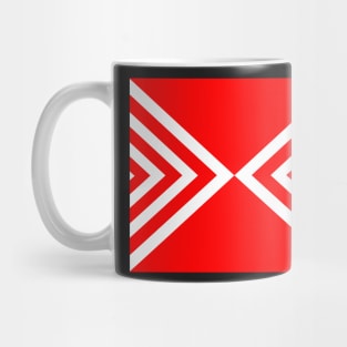 Abstract geometric pattern - red and white. Mug